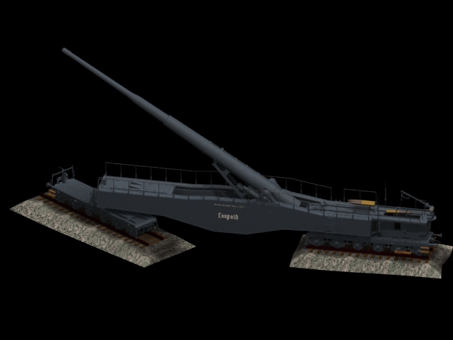 Leopold railway gun 3D Model