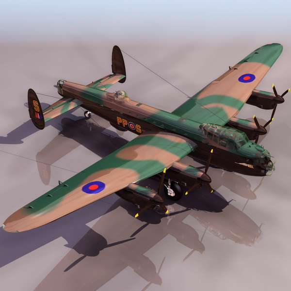 Avro Lancaster heavy bomber aircraft 3D Model