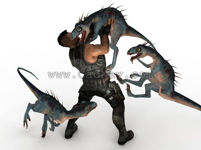 Turok Dinosaur Hunter Game Scene 3D Model