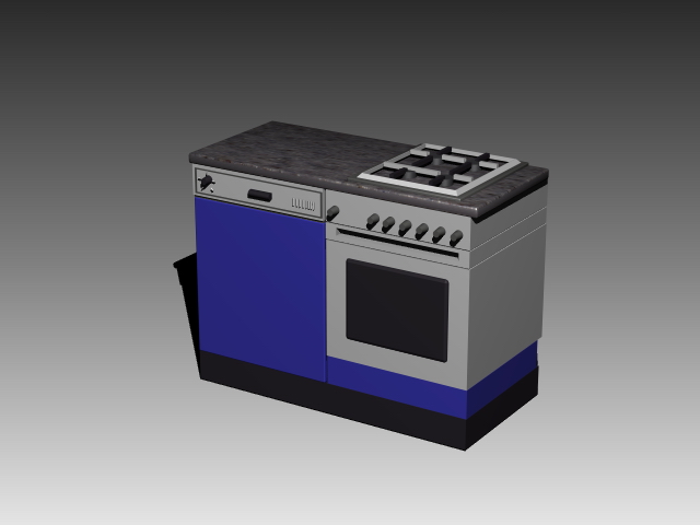 Gas stove countertop 3D Model