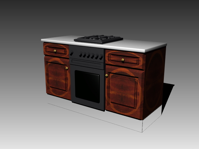 Vintage stove cabinet 3D Model
