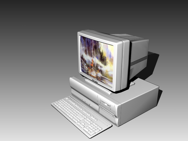 Horizontal desktop personal computer 3D Model