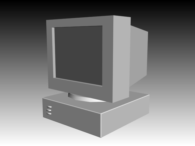 Low poly desktop computer 3D Model