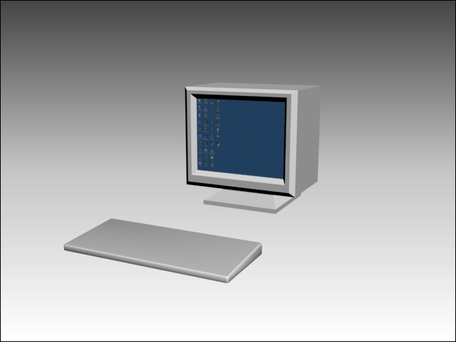 Old CRT computer monitor 3D Model