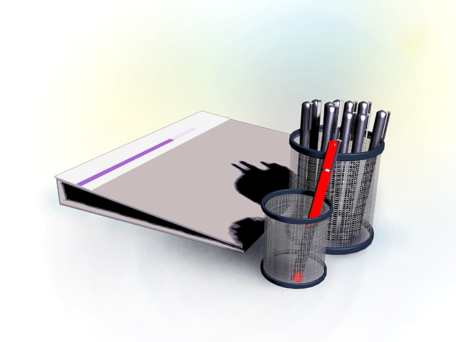 Pen holder and file folder 3D Model