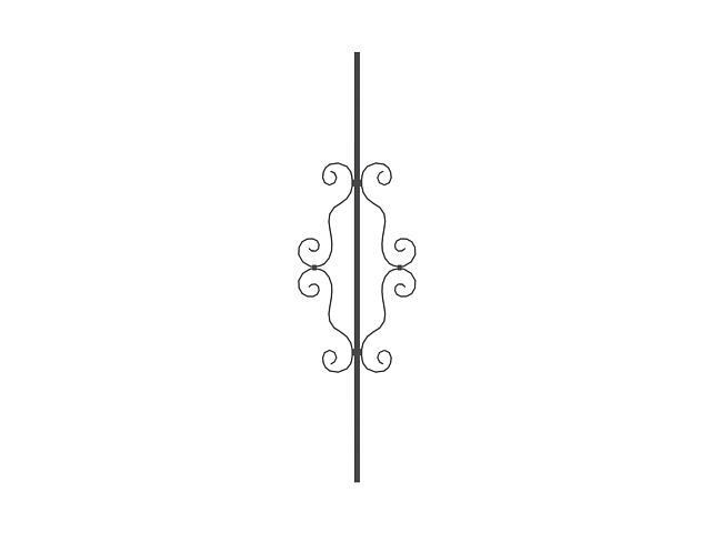 Wrought iron baluster 3D Model
