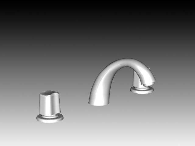 Double handle basin faucet 3D Model