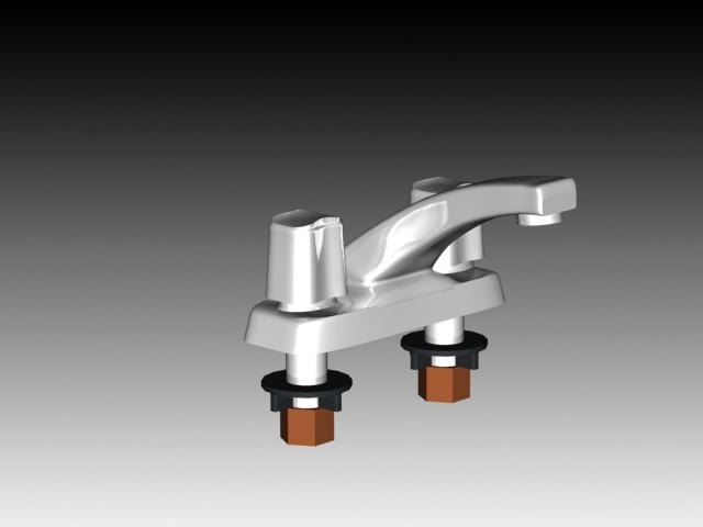 Two handle basin tap 3D Model
