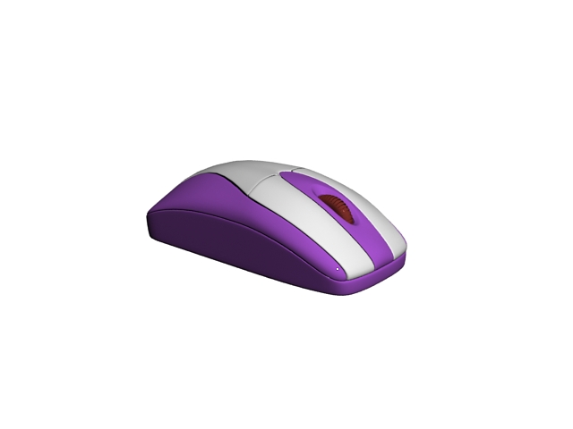 Purple computer mouse 3D Model
