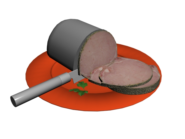 Pork Chop & Dinner Plate 3D Model