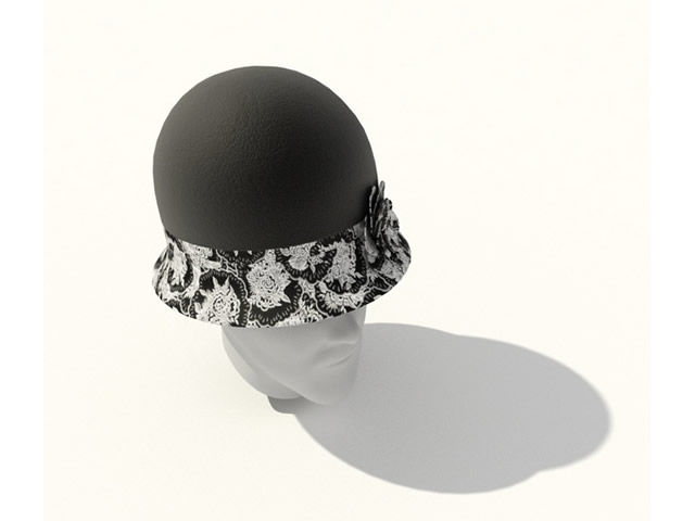 Ladies fashion fedora hats 3D Model