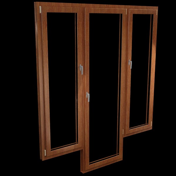 Door with two window 3D Model